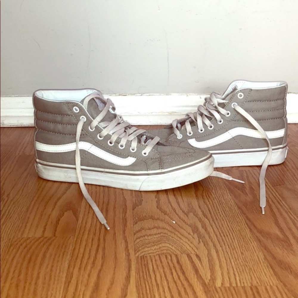 Gray High top Vans sneakers Womens Size 8